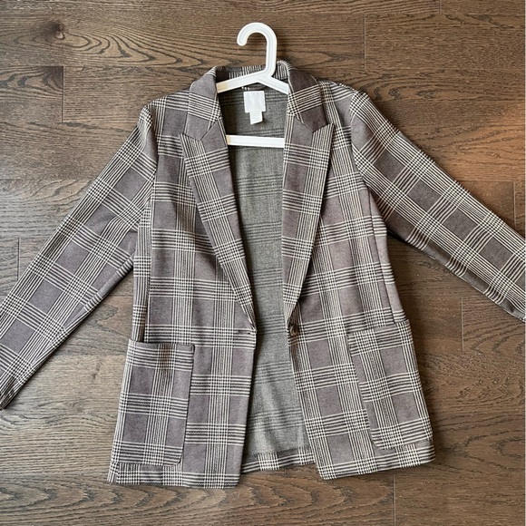 H&M checked relaxed fit blazer - Picture 1 of 4